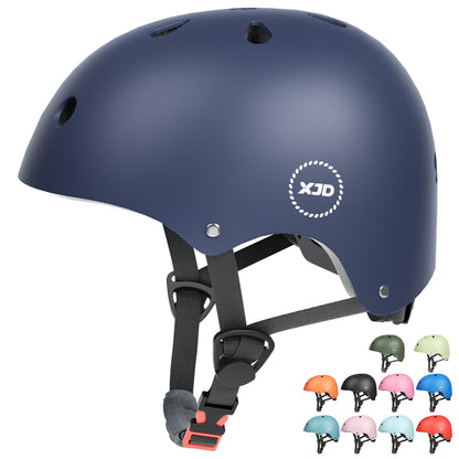 XJD Kids Bike Helmet Adjustable Skateboard Helmet for Bicycle Skateboard Scooter Roller Children's Bike Helmet for 3-13 Year Old Girls and Boys (S: 51-54 cm, Royal Blue)