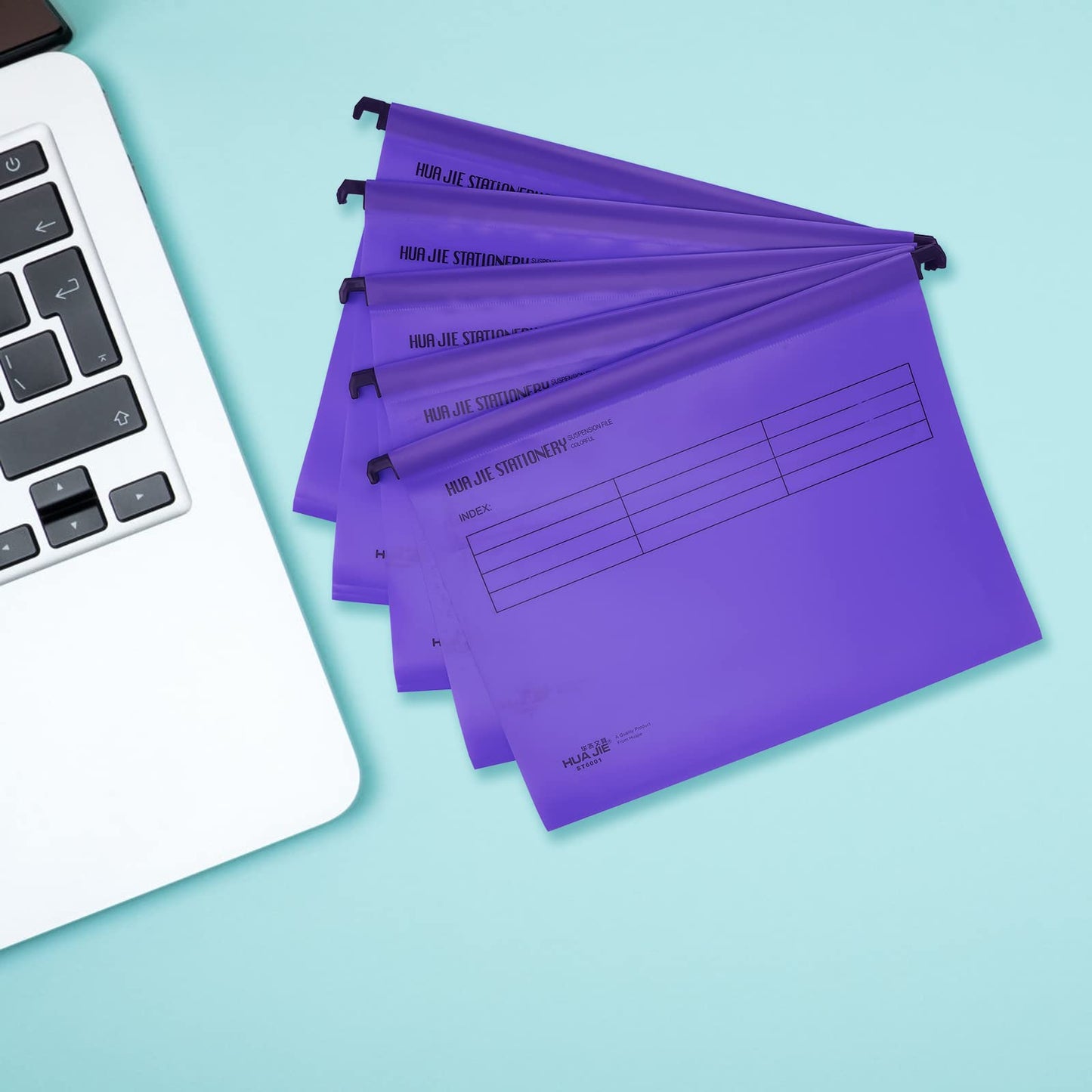 MerryNine A4 hanging file folders made of polypropylene, with tabs and card inserts, for school, home, work, office, organization (1, purple)