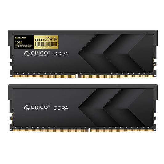 ORICO Raceline Racer DDR4 RAM 32GB (2x16GB) 3200MHz CL16, XMP 2.0 Overclocking, 1.35V UDIMM Desktop Memory, Compatible with Intel & AMD, High Performance Gaming Desktop Memory - Black H400