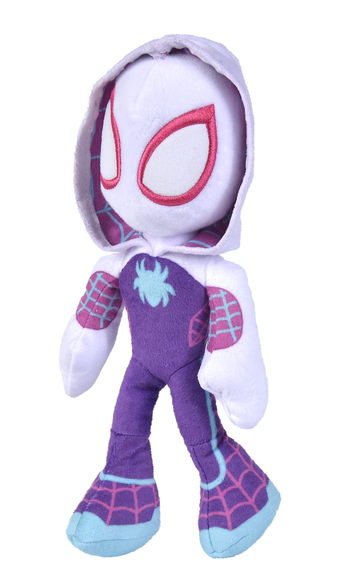 Simba 6315875810X12 - Disney Marvel Spidey, 25cm plush with glow in the dark eyes & 6315875811X12 - Disney Marvel Ghost Spider, 25cm plush with glow in the dark eyes.