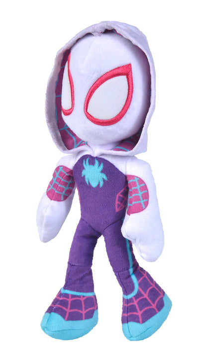 Simba 6315875810X12 - Disney Marvel Spidey, 25cm plush with glow in the dark eyes & 6315875811X12 - Disney Marvel Ghost Spider, 25cm plush with glow in the dark eyes.
