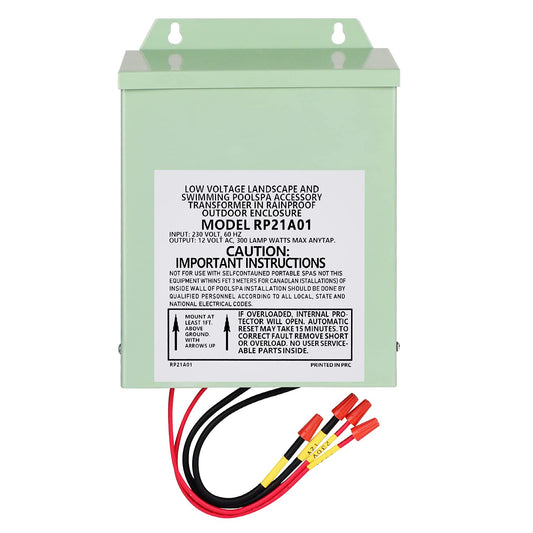 COOLWEST LED Driver 12V 300W, LED Transformer 230V to 12V AC for low voltage pool lighting, spotlights, spa, LED strips, indoor/outdoor, (Green)