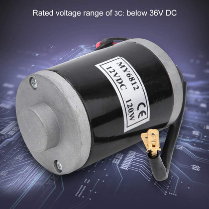 BOROCO 12V Gear Motor, Electric Bicycle Permanent Magnet DC Gear Motor 120W MY6812, Small Electric Motor with pulley for Electric Scooter, E-Bike Accessories