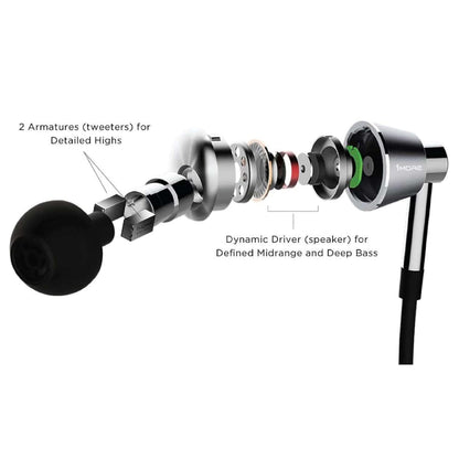1MORE Triple-Driver Headphones, Wired In-Ear Hi-Fi Earphones with High Resolution, Audio Stereo Bass, MEMS Microphone, In-Line Remote Control High-Fidelity for Smartphones/PC/Tablet - Silver