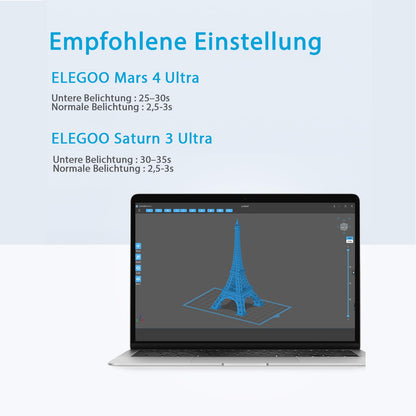 ELEGOO Resin Water Washable 2kg Transparent Red, 405nm LCD UV-Curing 3D Printer Resin for MSLA/LCD/DLP Resin 3D Printers.