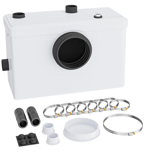 Wiltec 3/1 small lifting station 600W with shredder, lifting system up to 10m height, wastewater lifting system with 3 inlets, sewage lifting system for toilet and shower.