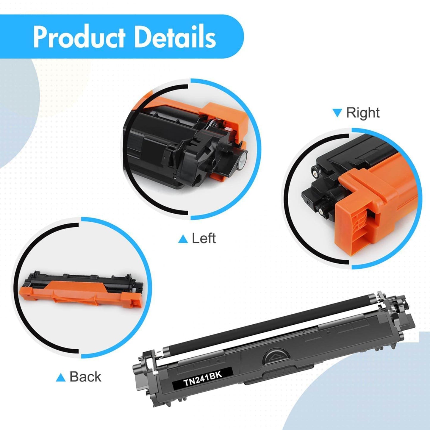 5-pack TN241 TN245 Compatible for Brother MFC 9332CDW Toner DCP 9022CDW MFC 9142 CDN HL-3142CW MFC-9332CDW MFC-9142CDN DCP-9022CDW DCP-9020CDW HL-3152CDW HL-3140CW TN241BK TN245C TN245Y TN245M