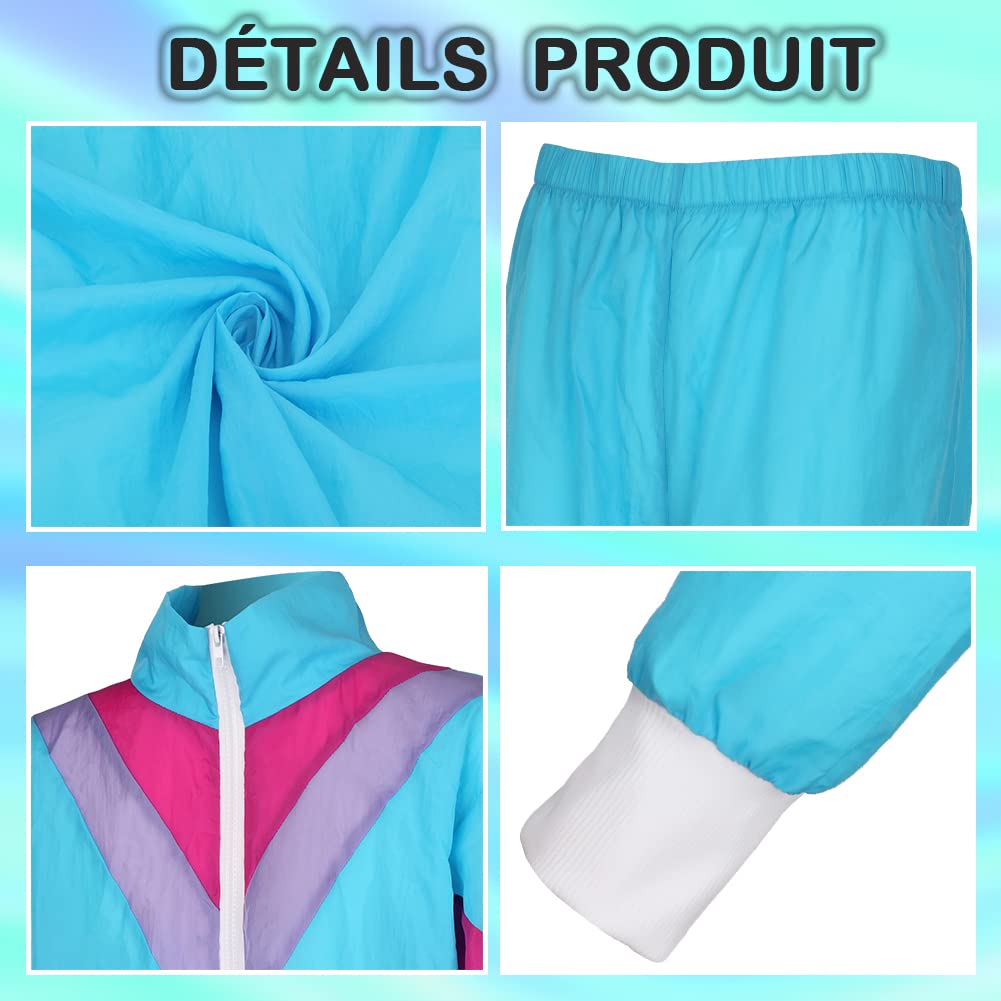 90s 80s outfit men women 80s tracksuit jacket pants suit 80s accessory 80s clothing men New Kids costume 80s Schlagerparty bad taste outfit couples carnival(XXL)