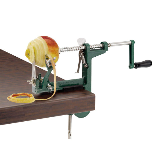 Westmark apple peeler/corer/slicer, with screw clamp for table mounting, 31 x 5.3 x 21 cm, Stainless steel/aluminum, Apple dream, Green/silver, 11432260