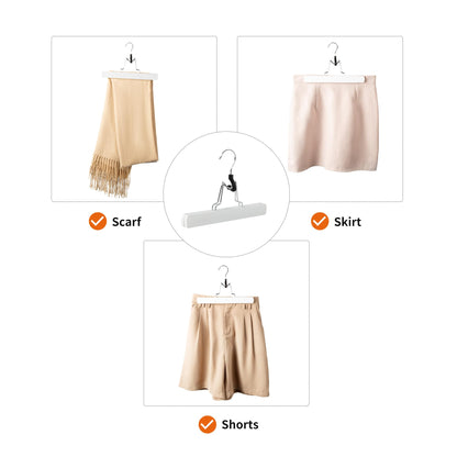 Amazon Basics Wooden Pants Hangers, 10-Pack, White