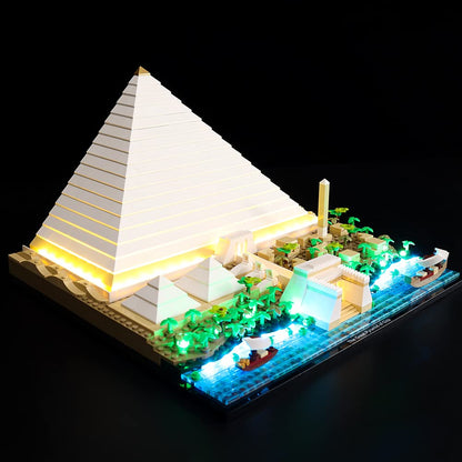 Kyglaring LED lighting kit for Lego Great Pyramid of Giza 21058 (no model) Architecture Landmark Collection model building set - without Lego set (Classic Version)