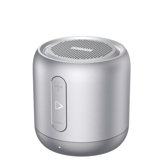 Anchor Soundcore Mini Bluetooth speaker with 15 hours of playtime, fantastic sound, 20-meter Bluetooth range, FM radio, and intense bass.