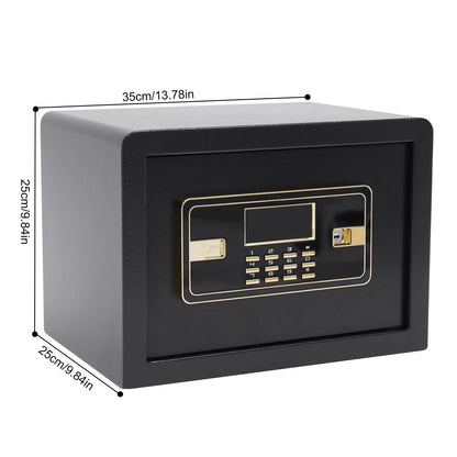 22L safe lockbox with fireproof waterproof money bag, electronic safe with keypad, digital furniture safe with LED light home safe for money jewelry documents