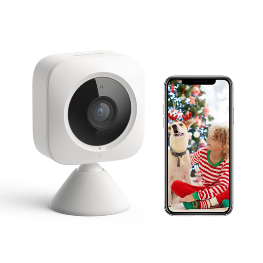 SwitchBot Security Indoor Camera, motion detection for baby monitor 1080p smart WiFi pet surveillance camera for home security with night vision, two-way audio, works with Alexa