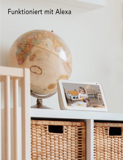 Nooie baby monitor with camera, baby camera WiFi, baby monitor with camera and app, two-way audio, 1080P HD night vision compatible with Alexa and 2.4GHz WiFi, motion and sound detection, indoor use.