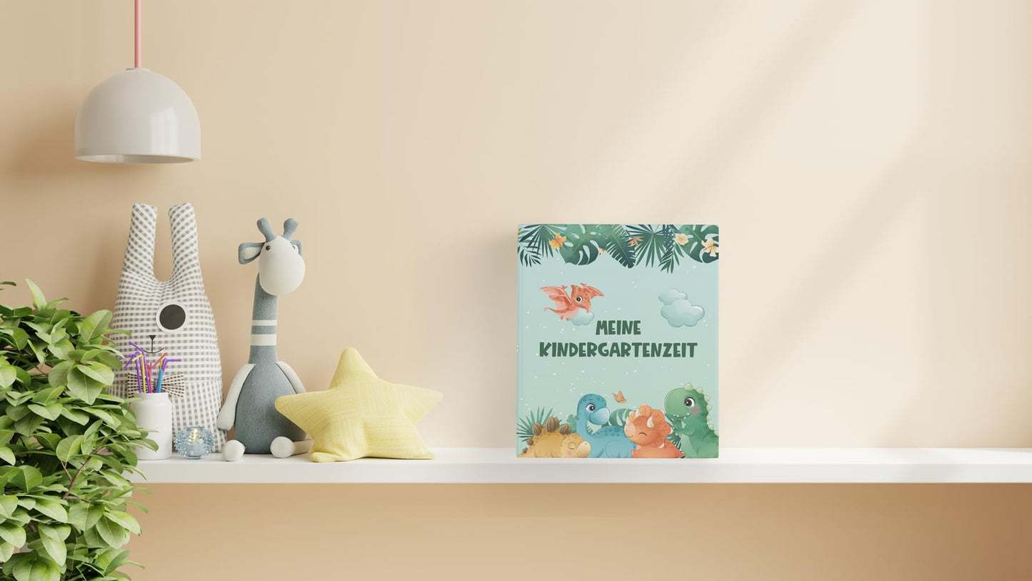 Friendly Fox Dino Binder for Kids, Memories of Kindergarten, My Kindergarten Time DIN A4 Folder for 350 sheets, spine width 5.6 cm