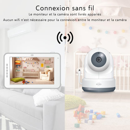 ELRO BC3000-2 Baby Monitor Royale with 12.7 cm touchscreen monitor HD and app with extra camera, 1 unit (1 pack)