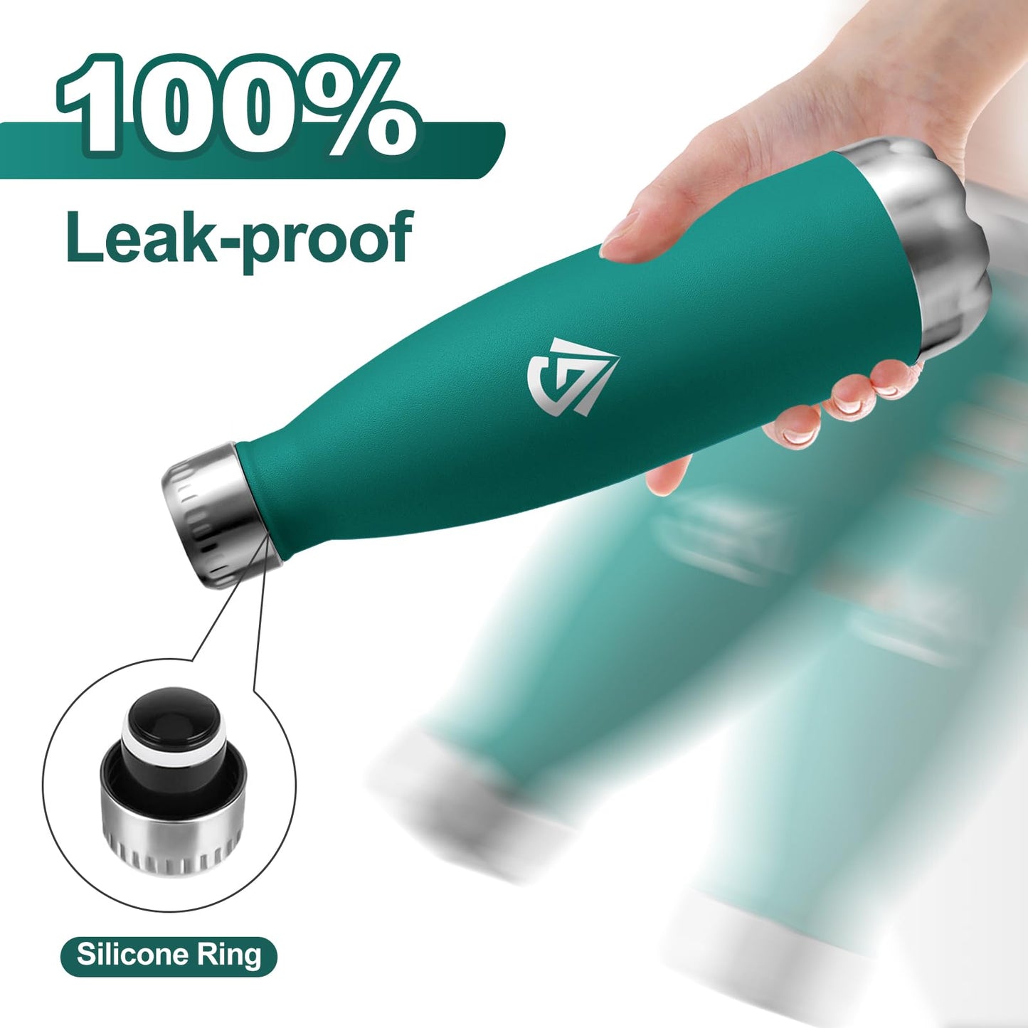 750ml thermos bottle, double-walled thermos flask suitable for carbonation, BPA-free leak-proof water bottle, insulated stainless steel drinking bottle for university, work, travel, sports, outdoor activities, boys, girls