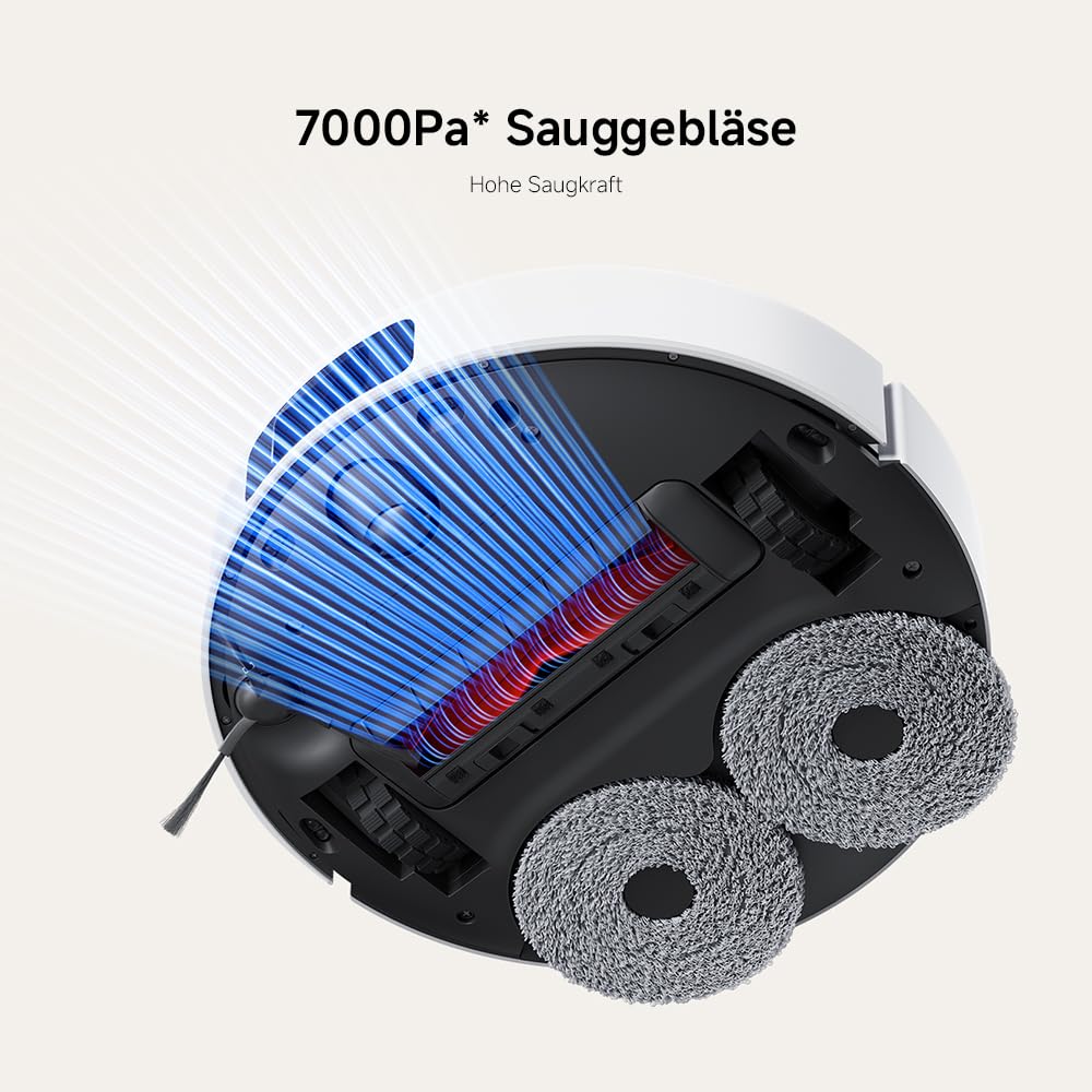Xiaomi Robot Vacuum X20 Pro - 7000 Pa suction power, dual mop system, 75 days dustbin capacity, 4 cleaning modes, and 5200mAh battery for thorough and smart household cleaning.