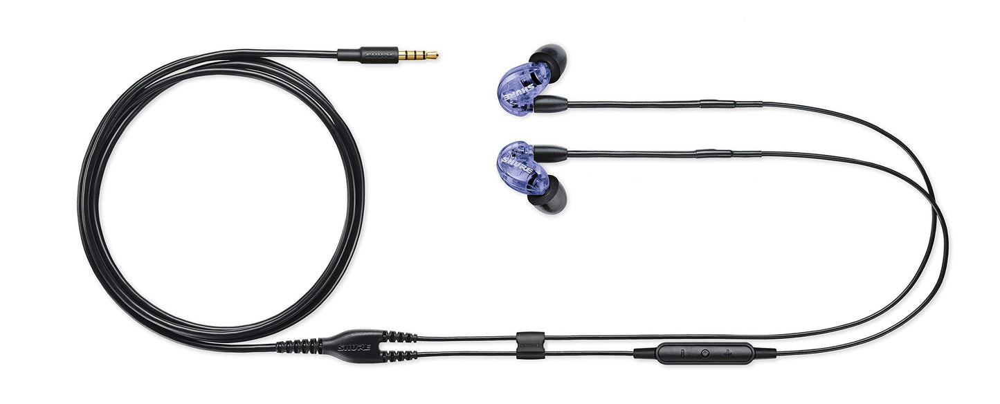 Shure SE215 Special Edition Universal Sound Isolating Earphones, single driver, in-ear design, detachable cable, clear sound and powerful bass, ideal for music, video games, and phone calls - Purple