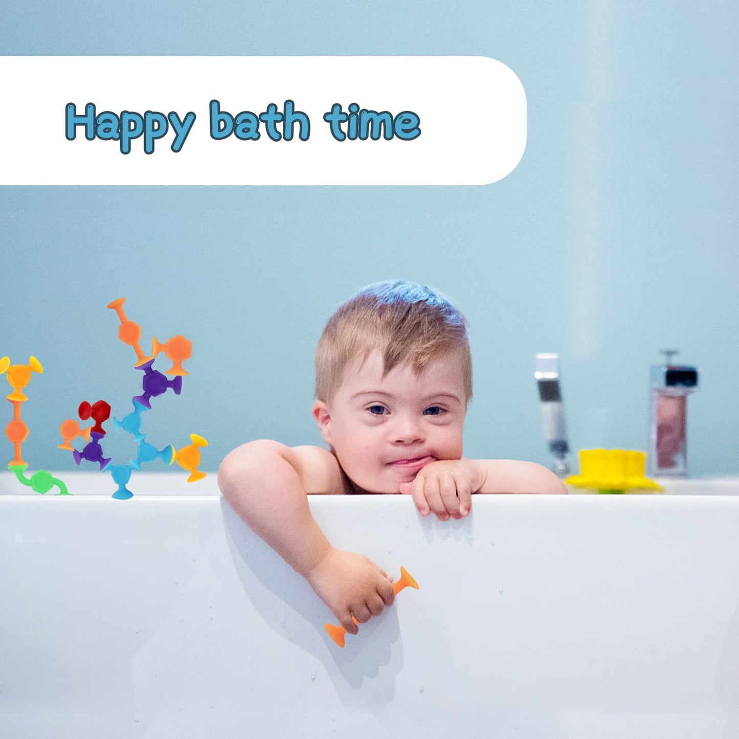 Funny old man 48-piece bath toy set for kids ages 3 and up, sensory toy for autistic children.