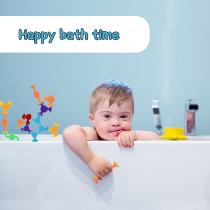 Funny old man 48-piece bath toy set for kids ages 3 and up, sensory toy for autistic children.