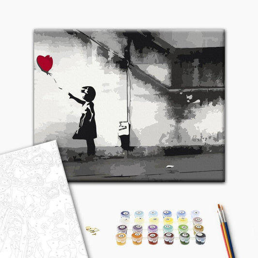 murando - Paint by Numbers Banksy Street Art 50x40 cm painting set with wooden frame on canvas for adults kids painting Handmade kit DIY gift decoration n-A-1004-d-a