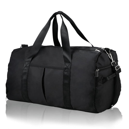 DAYGOS sports bag for men, duffle bag with shoe compartment & wet pocket, waterproof 40L gym bags, swim bag, training bag for sports, gym & fitness, weekend travel duffel bag (black)