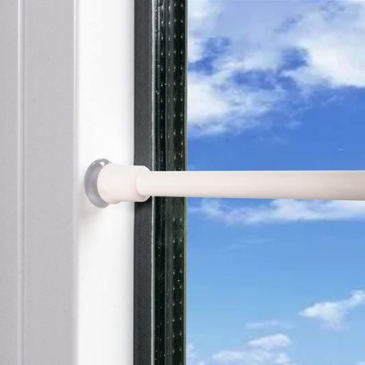 3 pieces of tension curtain rods, no drilling needed. Adjustable telescopic rods for curtains, cabinets, and kitchens. Color: white (45-60cm).