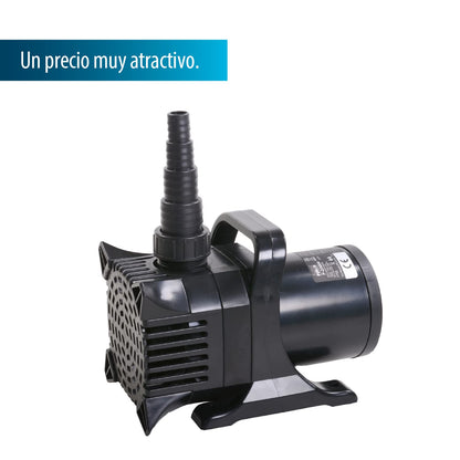 AquaForte P-25,000 pond pump, 520 watts, max flow rate 25 m3/hour, max head height 8 meters, pumps up to 6mm large debris, black