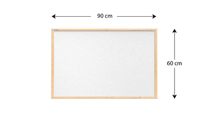 ALLboards White Pinboard with wooden frame 90x60cm Cork board Cork wall Pin board Cork