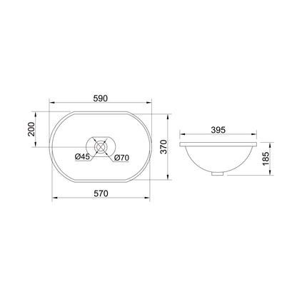 May & May countertop sink, white Brussels5006 made of ceramic, with nano-coating.