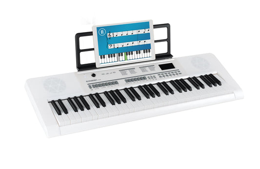 McGrey 6170 WH Battery Keyboard - 61 keys keyboard with built-in battery - 200 sounds and rhythms - MP3 player via USB stick - Accompaniment and learning function - Includes microphone - White
