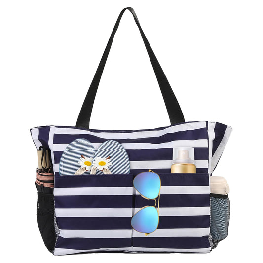 TAHAVICE zipper beach bag for women, large beach bag xxl for family, waterproof ladies' beach bag, beach bag tote for beach trips pool gym.