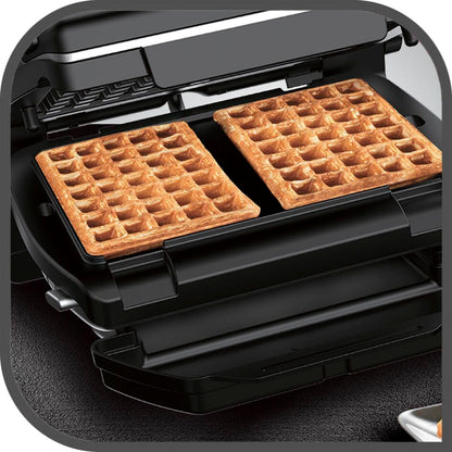 Tefal OptiGrill Waffle Plates, compatible with OptiGrill+ and Elite models, includes ladle, black, XA7248.