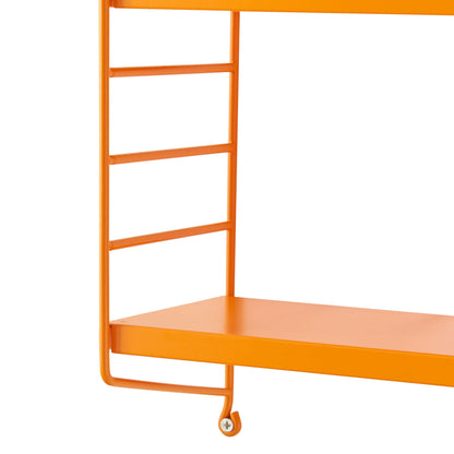 [en.casa] Modular wall shelf Strängnäs metal shelf orange hanging shelf with 3 shelves bathroom shelf kitchen wall shelf wall shelf living room