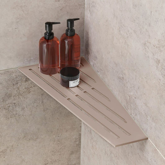 Ablago Board shower shelf/corner shelf for shower - installable retroactively without drilling SHELF 150 x 290 x 60 mm (Beige)