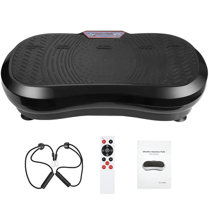 LIFERUN Vibration Plate 120 Intensity Levels + 10 Training Programs Quiet Motor Home Fitness Equipment Full Body Workout Muscle Training Massage Device with Remote Control and Training Belt 180 kg (Black)
