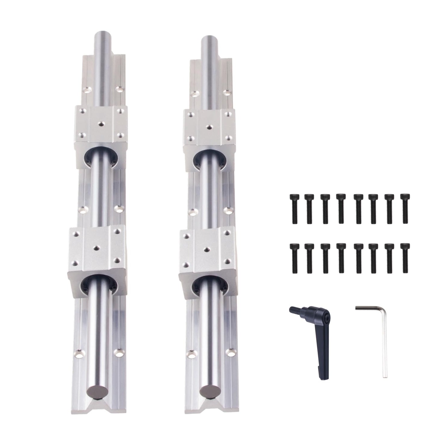 ONLISUM Linear rail guide SBR20 1000mm 2 pieces linear shaft 4 pieces SBR20UU bearing block CNC kit linear rails and bearings kit for automated machines and systems