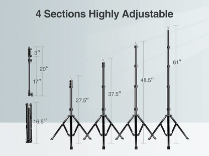 Elitehood 205cm tall phone tripod, flexible overhead iPhone tripod with 43cm adjustable gooseneck, heavy-duty aluminum tripod for iPhone 14 13 12 Pro Max Mini/Android smartphone