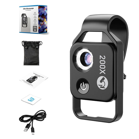 Nano Zoom, Nano Zoom for smartphone, smartphone microscope, Nanozoom for phone Nanozoom 200 for mobile Nano Zoom for mobile Smartphone microscope Mobile microscope Nano Zoom for iPhone (Black, Without CPL)