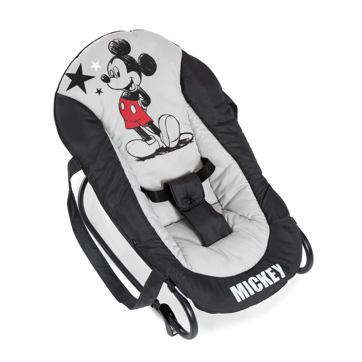 Hauck Baby Bouncer Rocky for babies from birth up to 9 kg, One-handed adjustable backrest, Rocking and bouncing function, Easy to carry with handle, 3-point harness (Disney Mickey Stars)