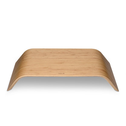 Calibri monitor wood stand TV stand - computer table desk attachment monitor stand bench - bamboo desk attachment in light brown.