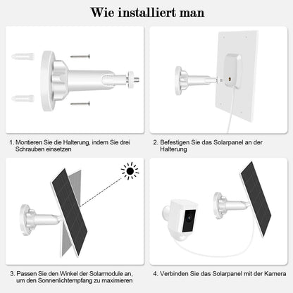 6W solar panels compatible with Spotlight Cam Plus/Pro and Stick Up Cam Battery, 3m charging cable IP65 solar panel with 5V continuous charging.