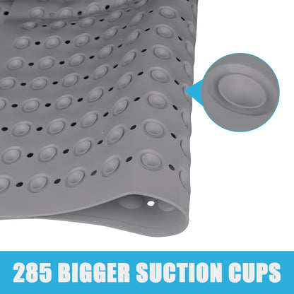 Non-slip shower mat 80x80, non-slip shower mat with suction cups, anti-slip shower mat, PVC shower mat non-slip (gray)