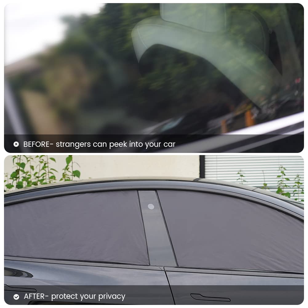 Havnby 2020-2024 Tesla Model Y Curtains Car Privacy Sunshade Windshield Sunshade for Camping Foldable Car Accessories UV and Sun Protection 8 Pieces