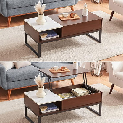 Aiorber height-adjustable coffee table is multifunctional with storage and height adjustment. Smart extendable sofa table, waterproof - 110 x 41 x 50 cm.