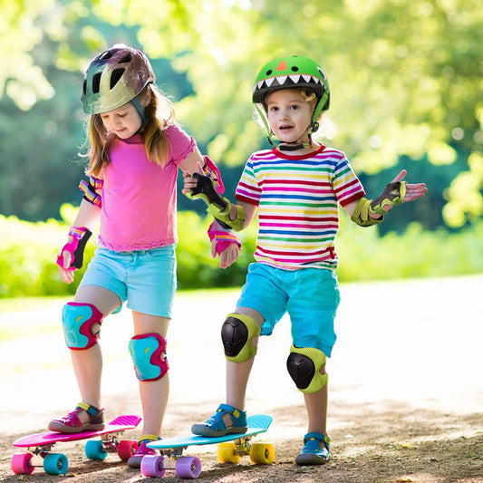 Skate helmet bike helmet with knee pad set for 2 to 6 year old boys and girls | Lightweight microshell kids helmet knee pads protection protectors for balance bike skateboard motorcycle sport...