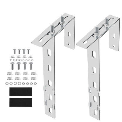 2PCS Adjustable Balcony Solar Panel Mounting Bracket Hooks for 60-180mm Wide Square Balcony Railing