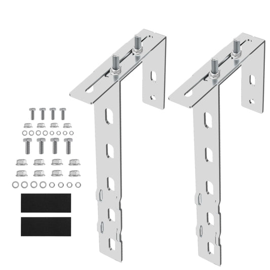 2PCS Adjustable Balcony Solar Panel Mounting Bracket Hooks for 60-180mm Wide Square Balcony Railing